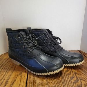 London Fog Women's Winley Water-Resistant Duck Boots Black Size 9M NEW